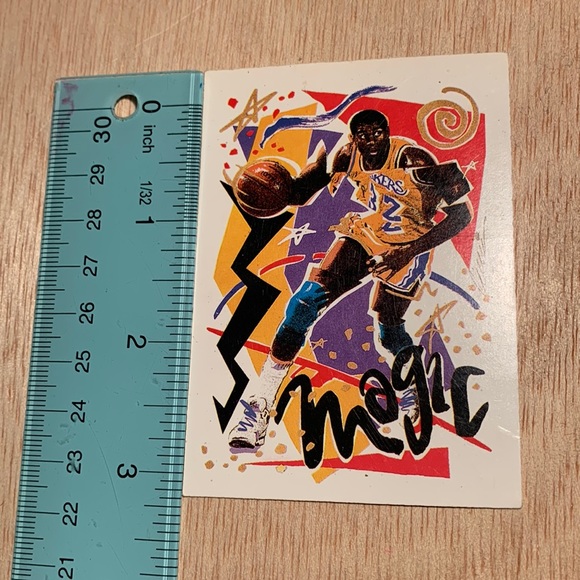 Vintage Other - 1990 NBA Hoops Magic Johnson Art Checklist Rare LA Lakers vintage collectible